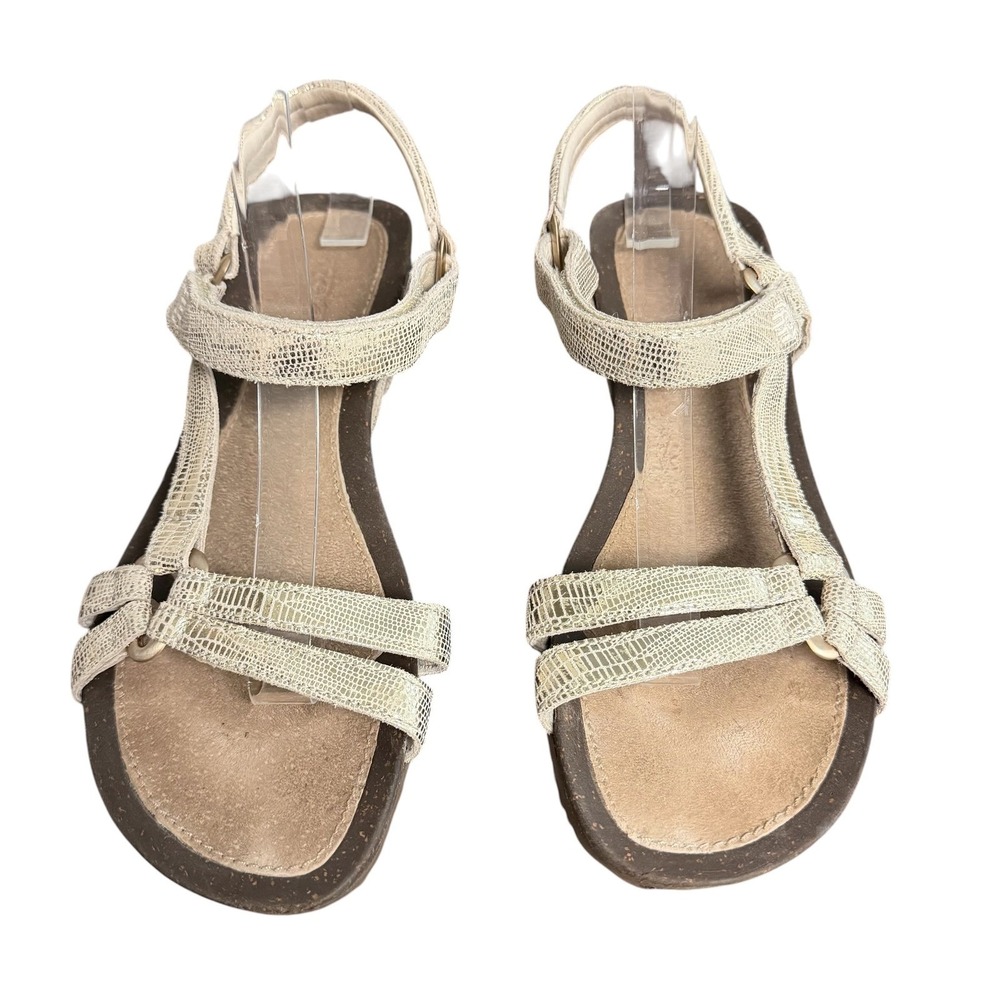 Teva Ventura Wedge Sandals Champagne Gold Metallic Animal Print Size‎ 8.5